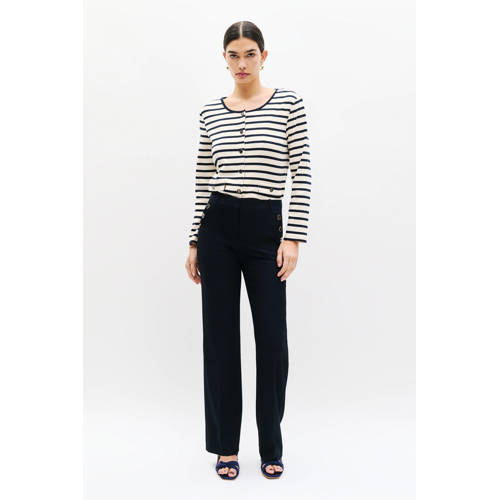 Caroll straight regular waist broek marineblauw afbeelding