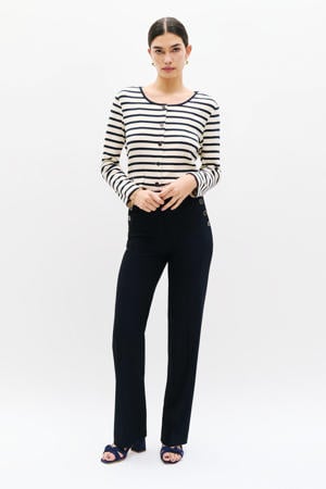 straight regular waist broek marineblauw