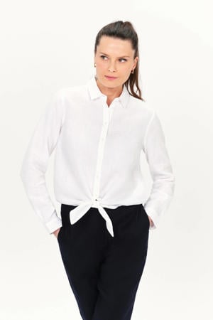 blouse met linnen wit