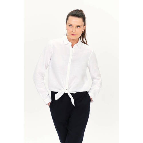 Caroll blouse met linnen wit afbeelding