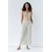 Caroll wide leg high waist casual broek met linnen zand