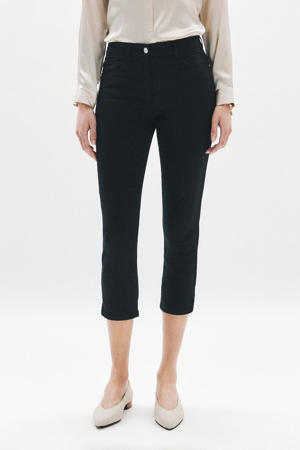 slim regular waist cropped broek zwart