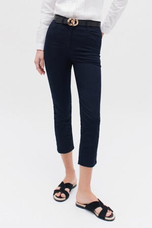 slim regular waist cropped broek marineblauw