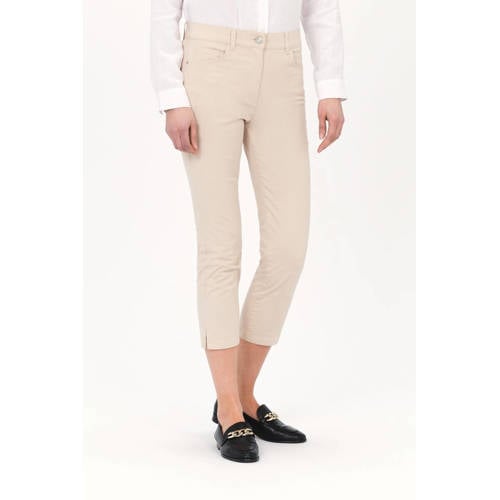 Caroll slim regular waist cropped broek beige afbeelding