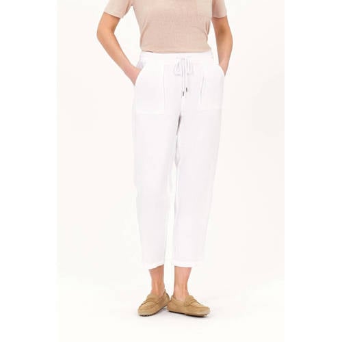 Caroll relaxed regular waist casual broek met linnen wit afbeelding