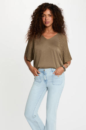 top kaki met glitter