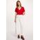 Morgan top met linnen rood