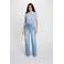 Morgan high waist wide leg jeans medium blue denim