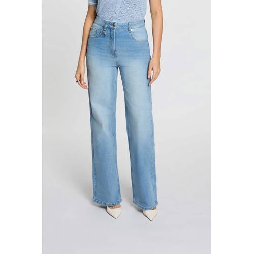 Morgan high waist wide leg jeans medium blue denim afbeelding