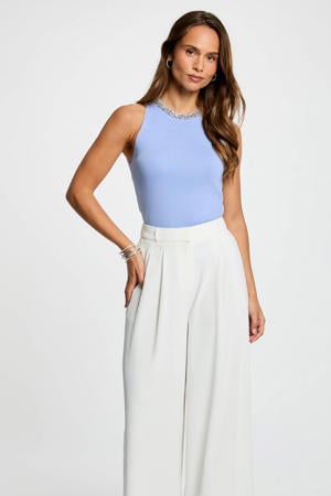 mouwloze top lila