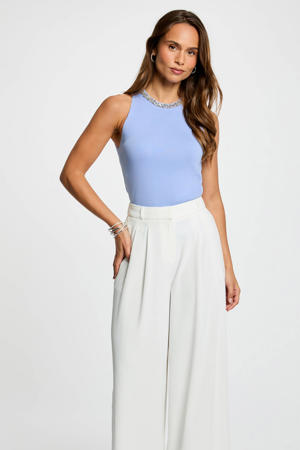 mouwloze top lila