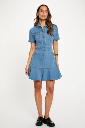 denim A-lijn jurk medium blue denim