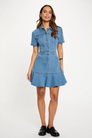 denim A-lijn jurk medium blue denim