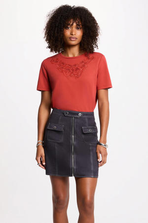 T-shirt donker oranje met glitter