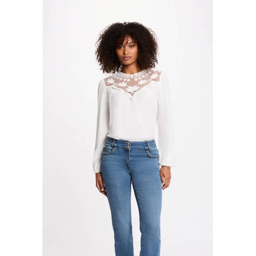 Morgan top wit broderie afbeelding