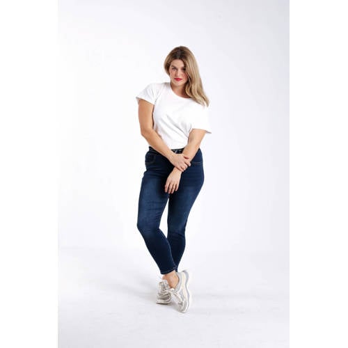 Paprika denim skinny regular waist tregging dark blue denim afbeelding