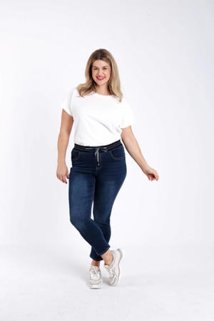 denim skinny regular waist tregging dark blue denim