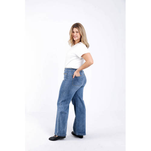 Paprika wide leg jeans medium blue denim afbeelding
