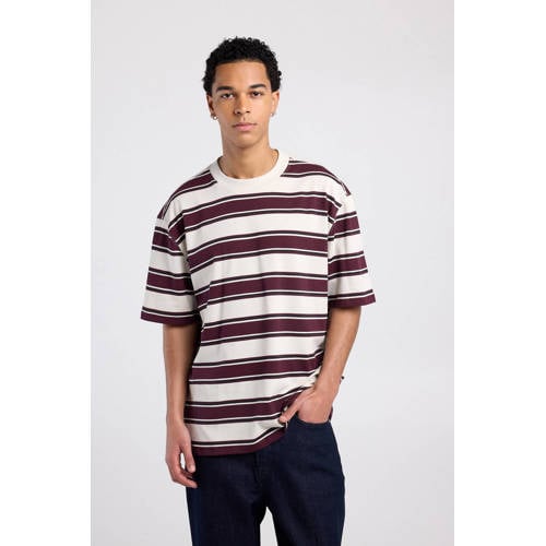 America Today relaxed gestreepte T-shirt donkerrood afbeelding