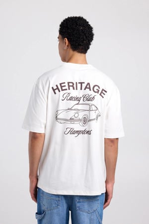 relaxed T-shirt met backprint ecru