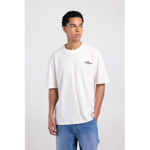America Today relaxed T-shirt met backprint ecru afbeelding