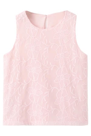 mouwloze top lichtroze