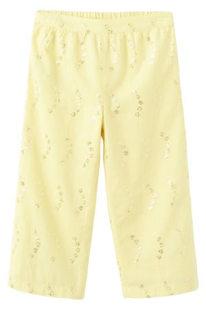 gebloemde casual broek lichtgeel