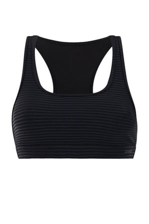 voorgevormde crop bikinitop MIXEAGERT SURF met ribstructuur zwart
