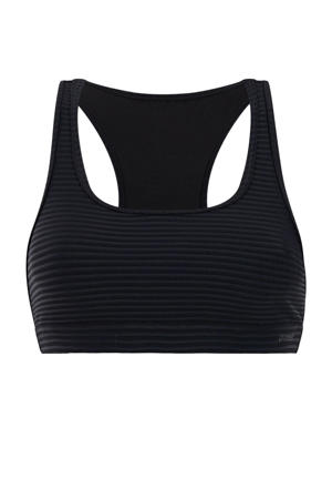 voorgevormde crop bikinitop MIXEAGERT SURF met ribstructuur zwart