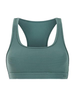 voorgevormde crop bikinitop MIXEAGERT SURF met ribstructuur groen