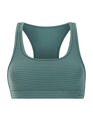 voorgevormde crop bikinitop MIXEAGERT SURF met ribstructuur groen