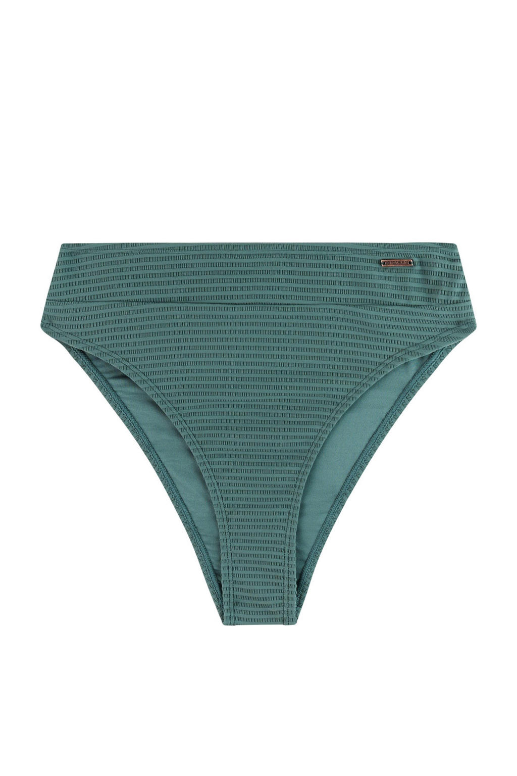 Protest high waist bikinibroekje MIXSAMAE met ribstructuur groen