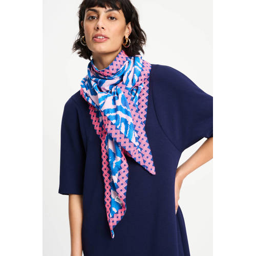 POM Amsterdam sjaal Hero Waves blauw/lichtroze afbeelding