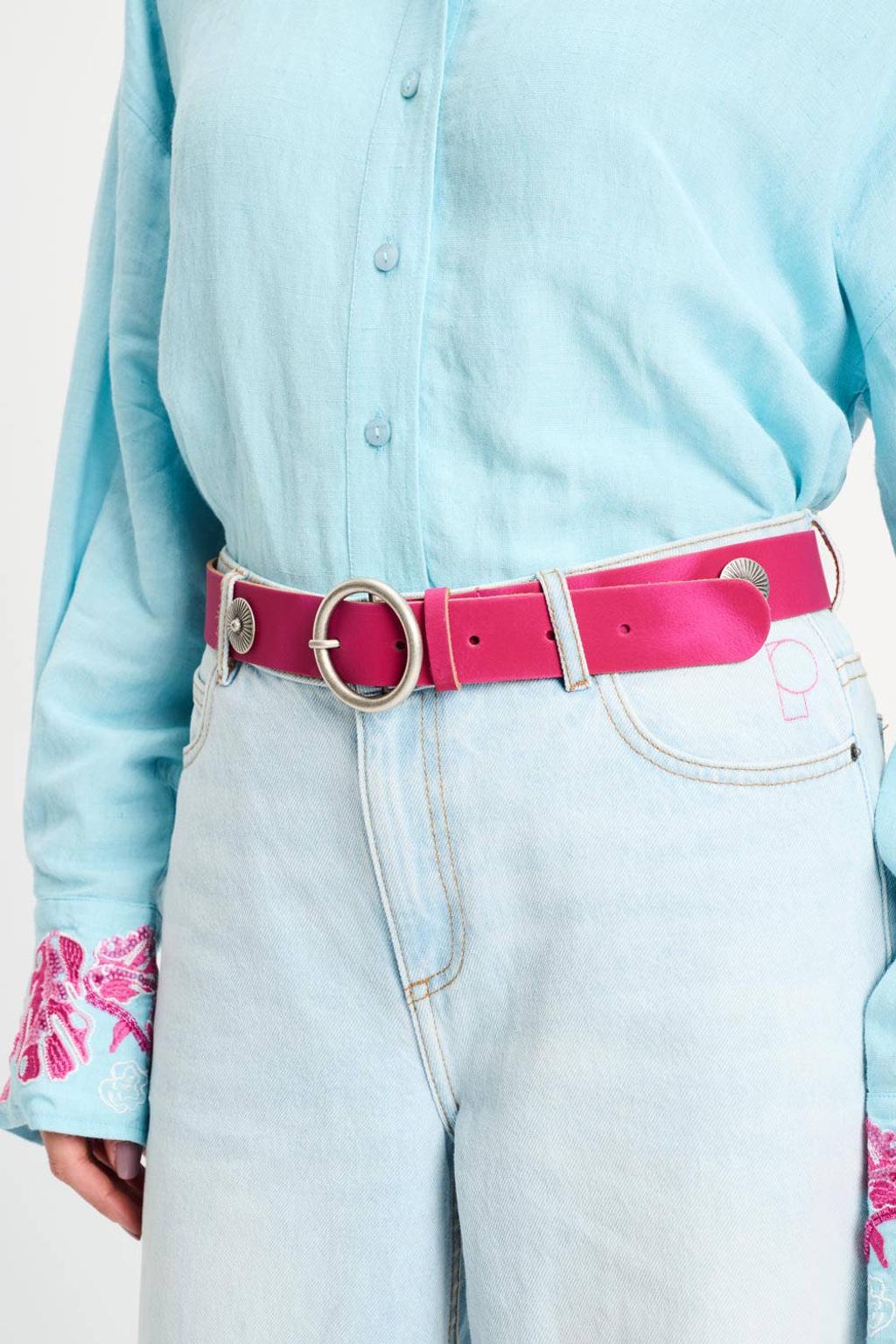 POM Amsterdam leren riem roze