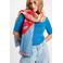 POM Amsterdam sjaal Urban Flora Stripes blauw/roze