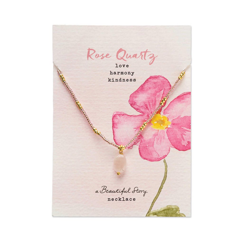 A Beautiful Story ketting Wishing Rose Quartz