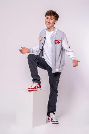 baseball sweatvest grijs/wit