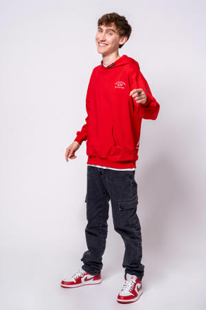 hoodie met backprint rood