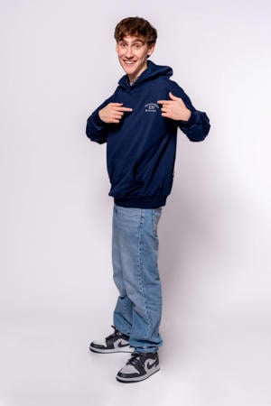 hoodie met backprint donkerblauw