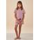 Little Label shortama met hartjesprint rood