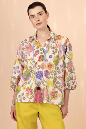 gebloemde blouse multi