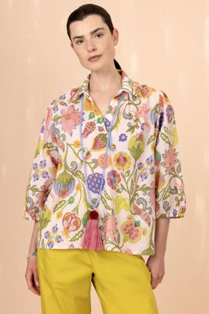gebloemde blouse multi