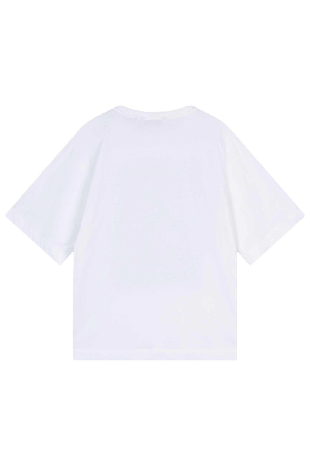 Wit en blauwe dames Oilily T-shirt van katoen met printopdruk, korte mouwen en ronde hals