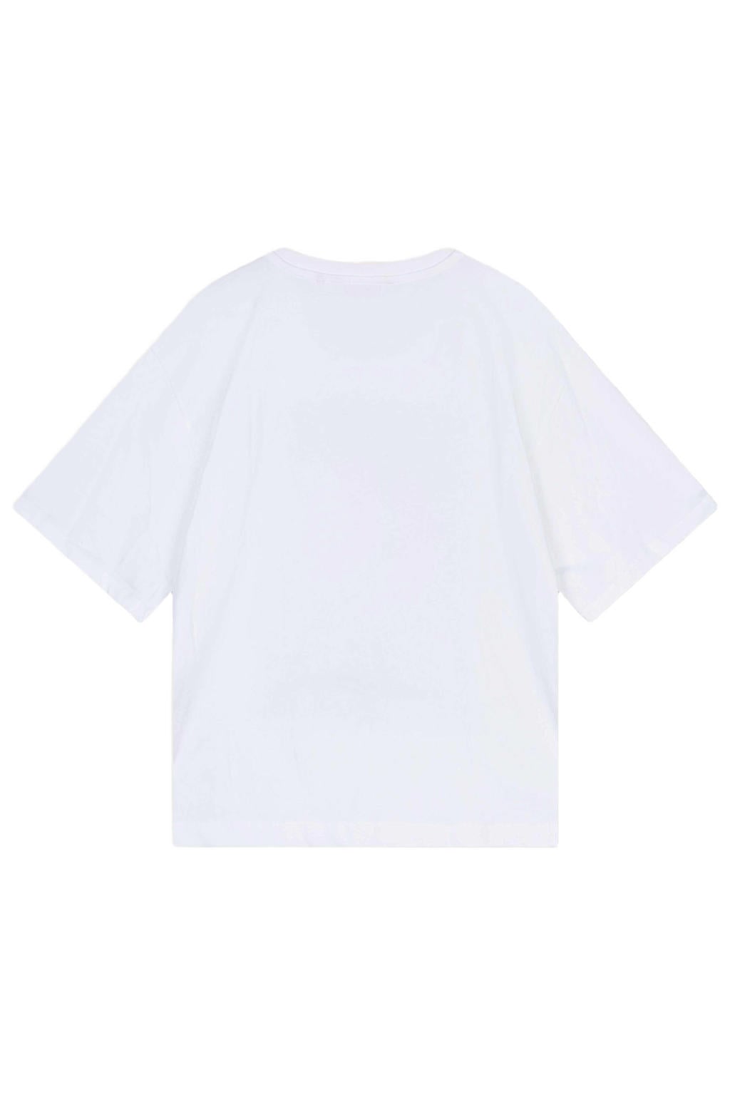 Witte dames Oilily T-shirt van katoen met printopdruk, korte mouwen en ronde hals