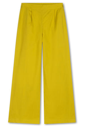 wide leg regular waist broek groen