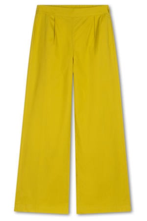 wide leg regular waist broek groen