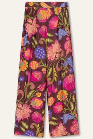 wide leg high waist broek multi