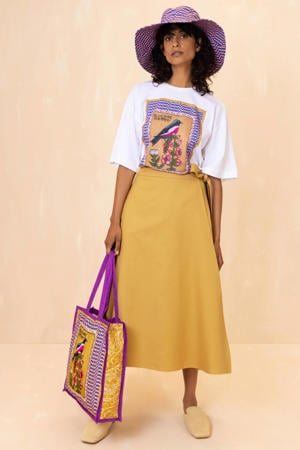 maxi rok geel
