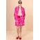 Oilily regular high waist gebloemde broek met linnen roze