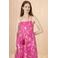 Oilily linnen gebloemde maxi jurk roze